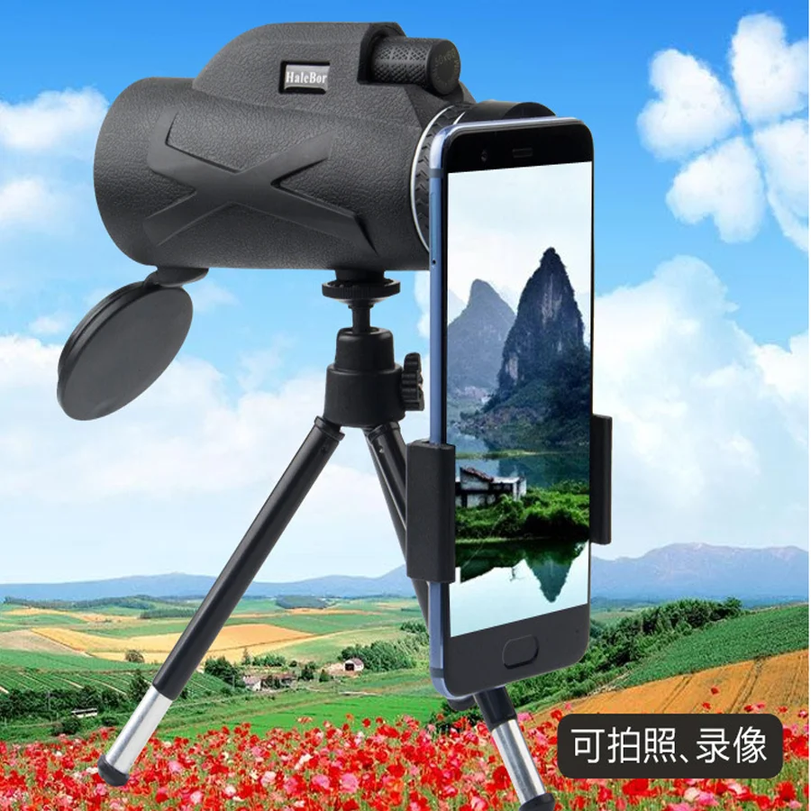 

80X100 Outdoor Single Cylinder Low Light Level Night Vision High Definition Double Clip Cell Phone Telescope