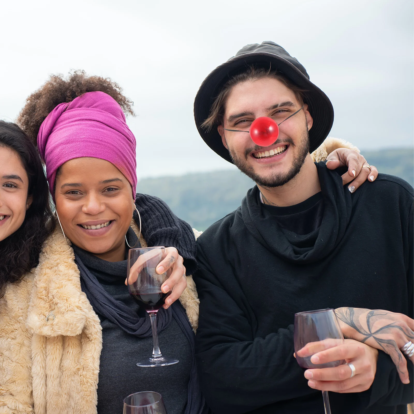 3 шт. клоунский нос красный мужской декор игрушка-маска фея мигающий светящийся