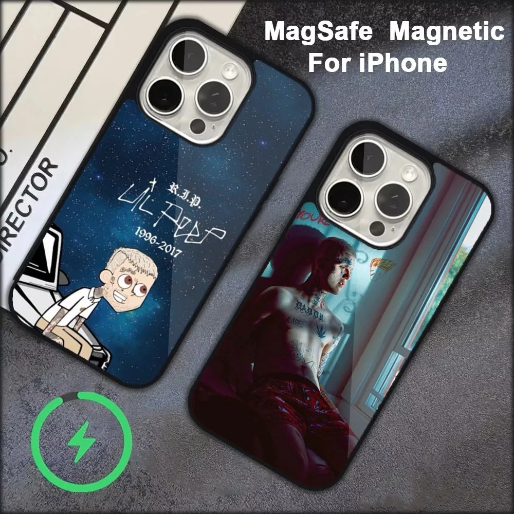 Чехол для телефона Rapper Lil Peep Hell Boys iPhone 16 15 14 13 12 11 Pro Max Plus Mini Magsafe магнитный чехол