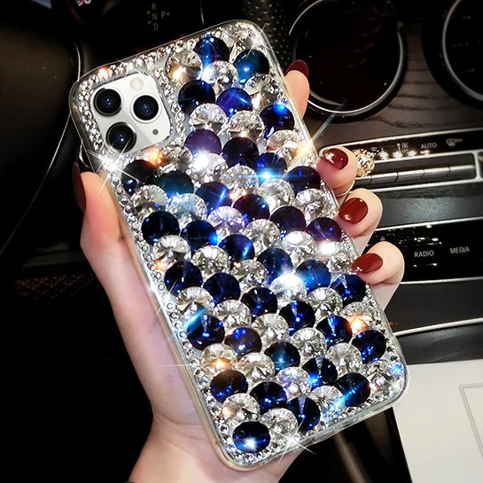 

Luxury Crystal Gem Rhinestone Cases For Huawei P20 P30 P40 P50 Pro Lite Mate 20 30 40 Pro Lite Soft Edge Clear Phone Cover Capa