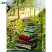 sdoyuno forest oil painting by numbers book diy pictures by number kits handpainted coloring by number on canvas home decor