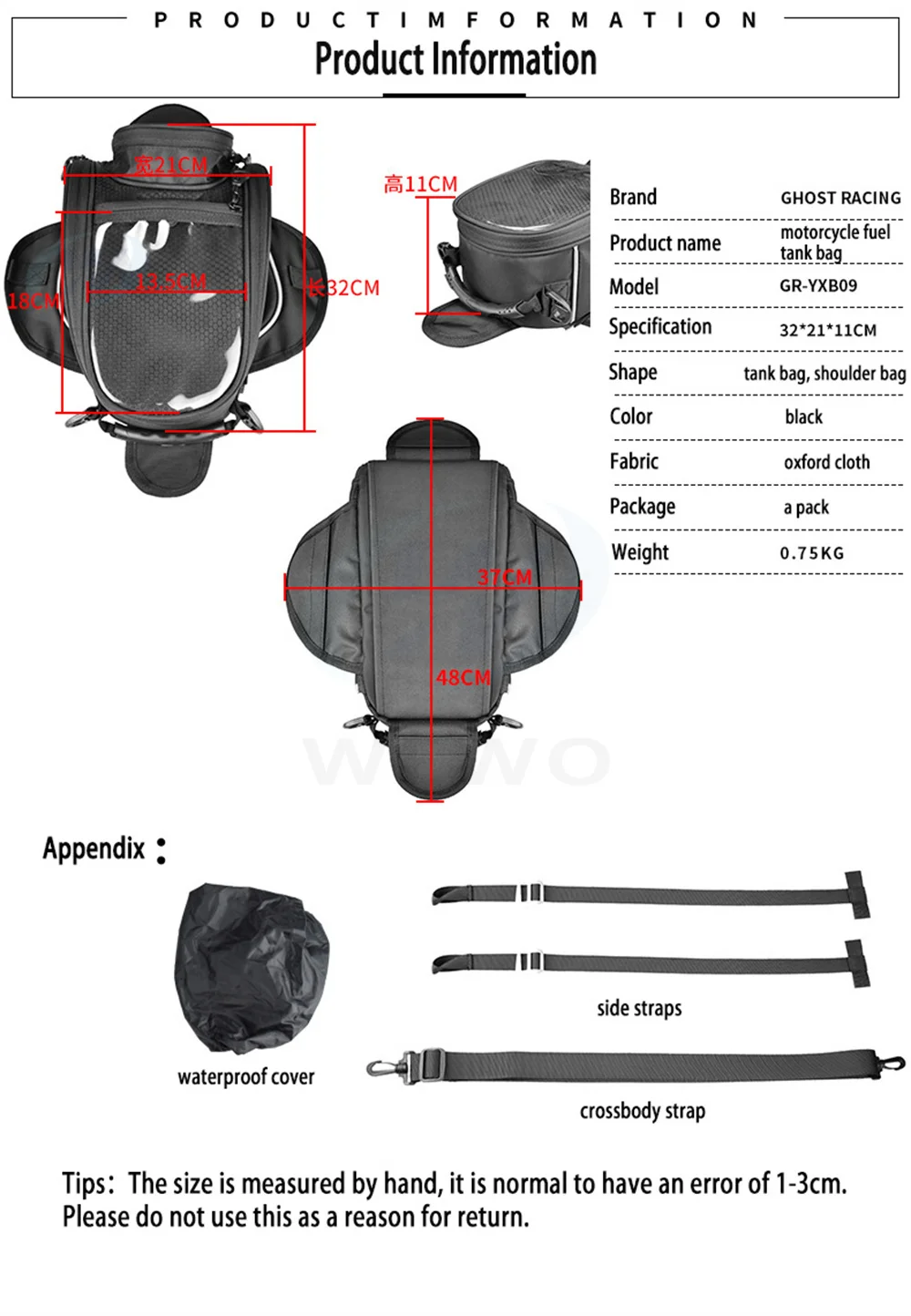 GHOST RACING мотоциклетный телефон с сенсорным экраном Навигация топливный бак