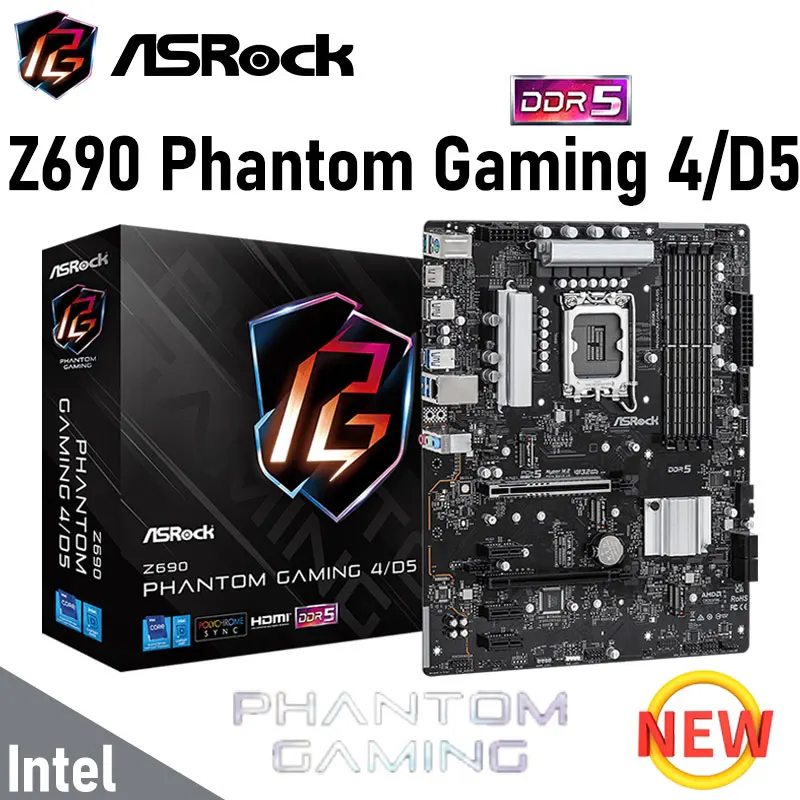 

ASRock Z690 Phantom Gaming 4/D5 DDR5 128 ГБ (OC) LGA 1700 Intel 12-го поколения M.2 PCI-E 5,0 материнская плата Z690 Placa-MOM Desktop ATX Новинка