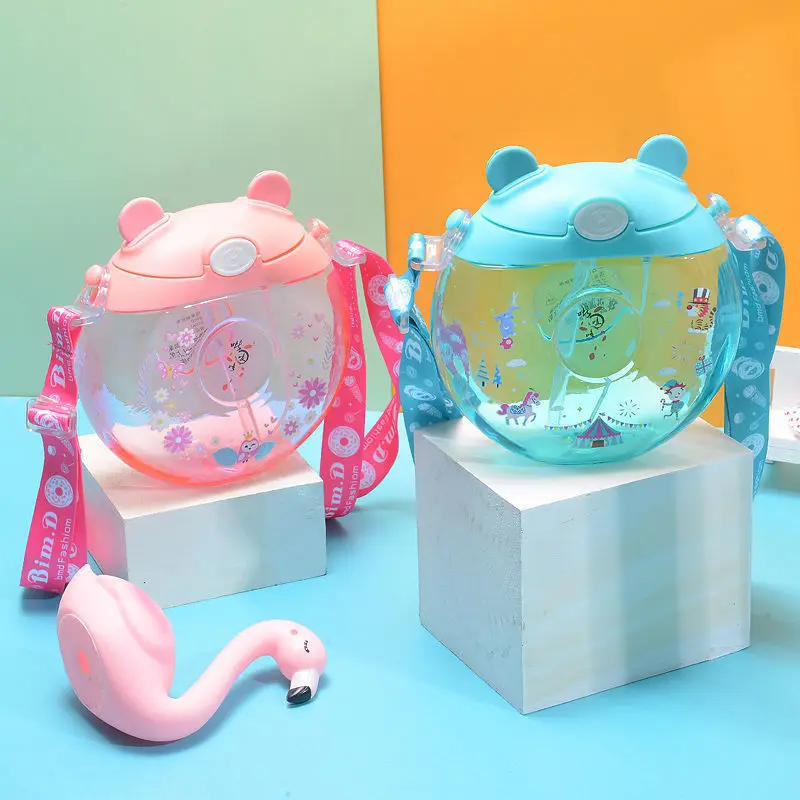 Пластиковая бутылка для воды с соломинкой 380 мл | Дом и сад