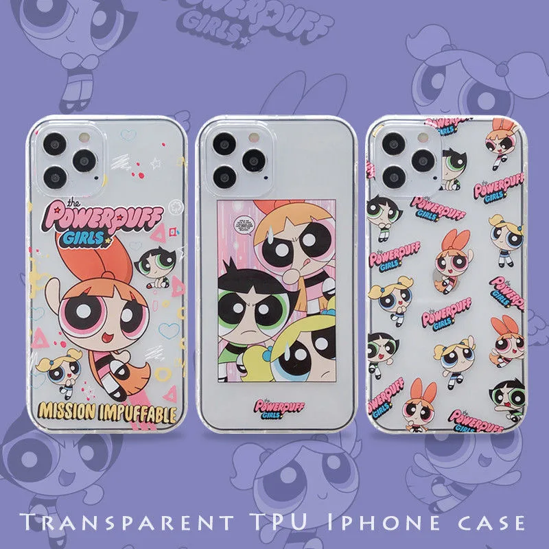 

Cute Powerpuff Girls Phone Cases For iPhone 13 12 11 Pro Max Mini XR XS MAX 8 X 7 SE 2020 Back Cover