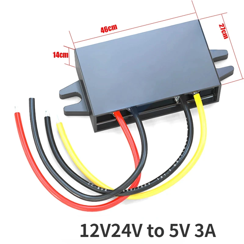 

Понижающий источник питания для автомобиля, 8-36 в, 12 В, 24 В в 5 В, 3 А, понижающий преобразователь постоянного тока с двумя USB-портами для iPad, MP4, MP3, GPS