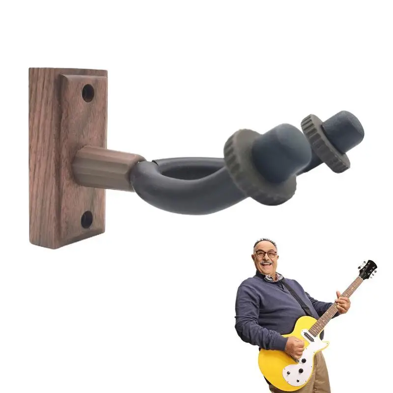 Настенная вешалка для гитары нескользящий многоразовый деревянный держатель