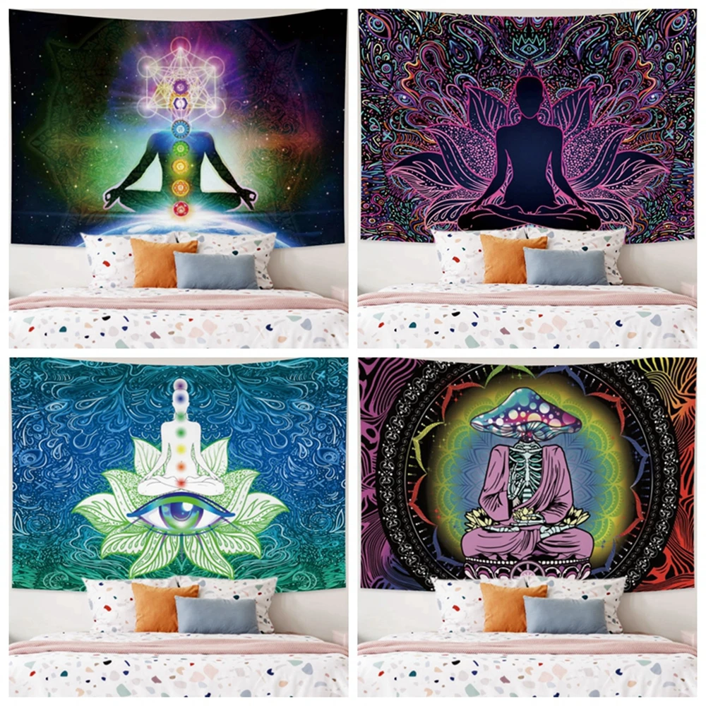 

Tarot Card Tapestry Wall Hanging Moon Phase Mushroom Witchcraft Art Decoration Hippie Bohemian Tapestries Psychedelic Dorm Decor