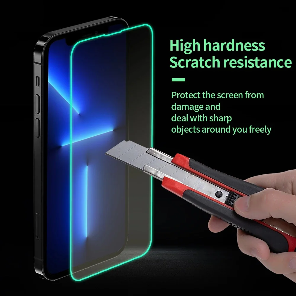 Luminous Tempered Glass 9H Screen Protector Fluorescent Film For iPhone 14 Pro Max 13 Mini 12 11 XS XR X 8 7 6 Plus