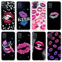 sexy kiss lips case funda for samsung galaxy a51 a71 a42 5g a50 a70 a30 a40 a10s a20e a91a6 a7 a8 a9 phone shell cover coque