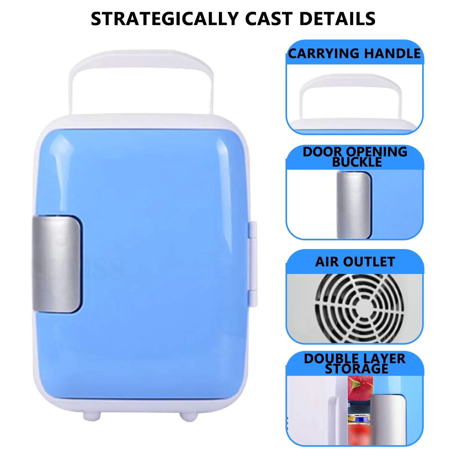 

Мини-холодильник для красоты, термоэлектрический холодильник и подогреватель для макияжа и ухода за кожей, портативный дорожный холодильн...