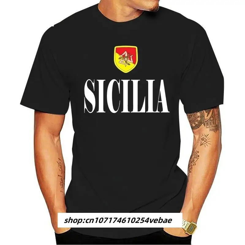

Kaus Pria Keren Sisilia Italia Kaus Lucu Bendera Sisilia Kaus Katun Pria Kaus Oblong Merek Musim Panas Ukuran Eropa