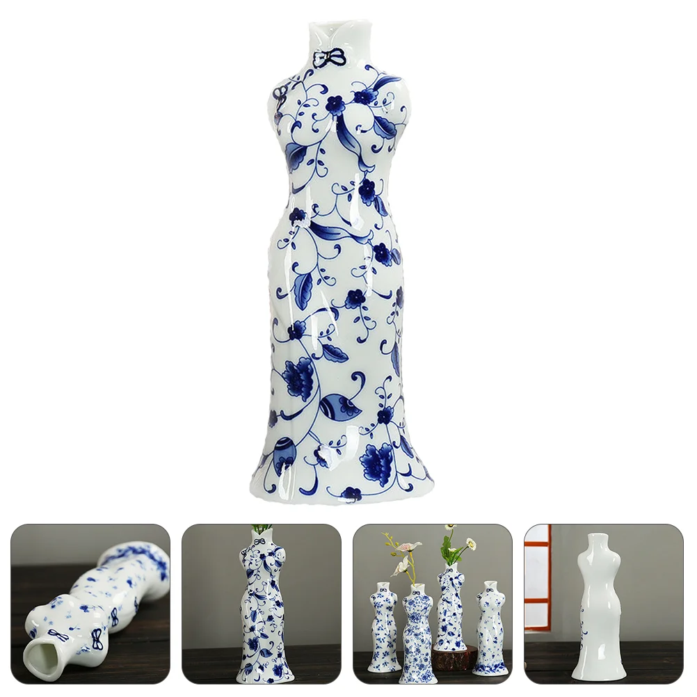 

Vase Indoor Pots Flower Ceramic Decor Pot Porcelain Home Table Planter Planters Blue White Office Vases Decorative Chinese