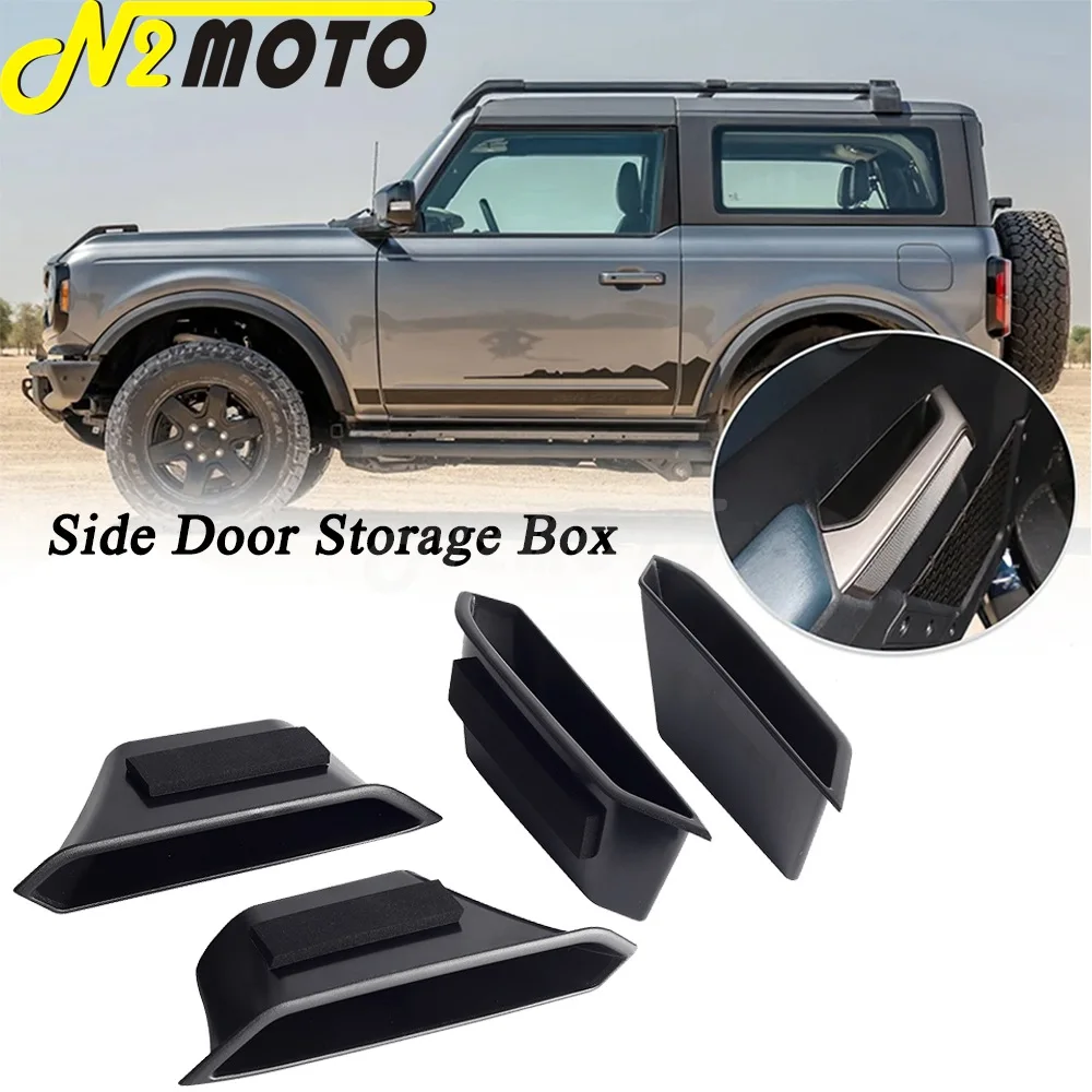 

Door Side Storage Box Armrest Phone Pocket Organizer Insert Handle Container For Ford Bronco 2/4 Door 2021-2022 Car Accessories