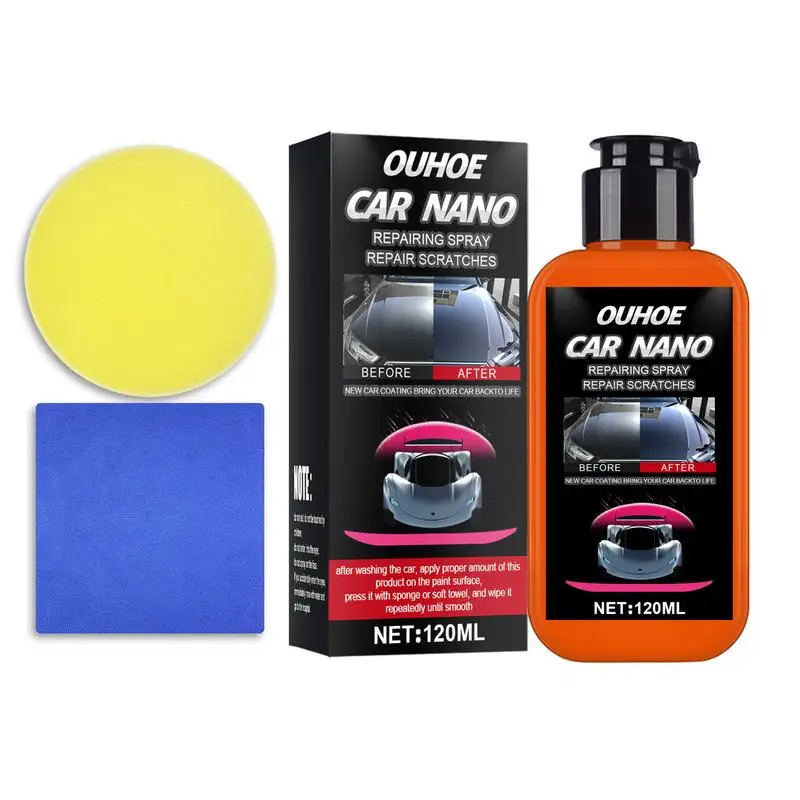 

120ML Car Coating Liquid Wax Set Liquid Curing Deionized Water Antiscratch Sealing Glaze Crystal Wax Automotive Coating Agent