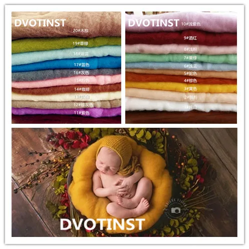 Dvotinst Baby Photography Props Wool Background Blanket Felt Basket Filler Stuffer Fotografia Accessories Studio Shooting | Детская