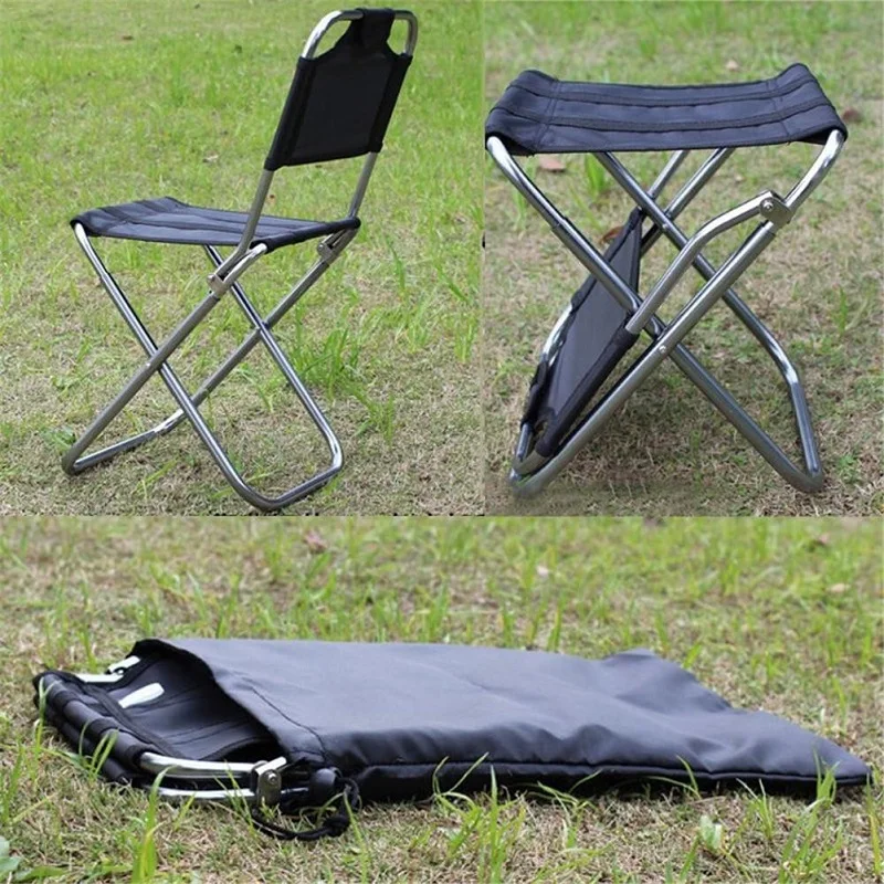 

Camping Chair Outdoor Mountaineering Portable Stool With Folding Backrest Ultralight Aluminum Alloy Fishing Mazza Mini Chair