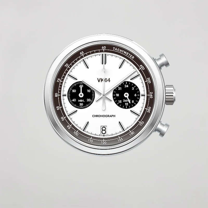 Японский хронограф с механизмом TMI VK64A (центральный 1/5 секунд минуты) 24 часа дата