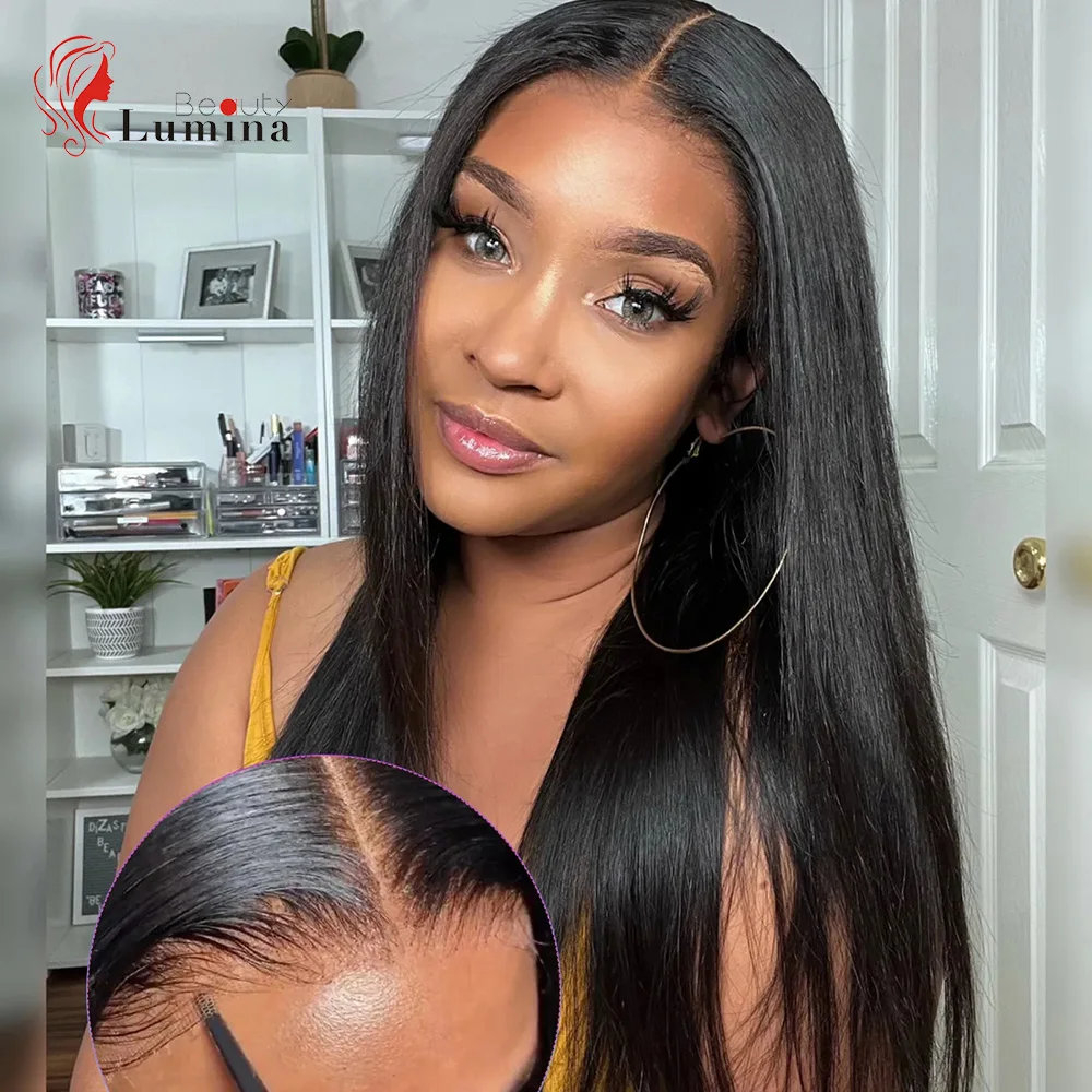 

Bleached Knots Glueless Straight Wig 13x4 Lace Front Wigs Pre-Cut Lace Human Hair Wigs Ready To Wear 4x4 Hd Lace Closure Wig