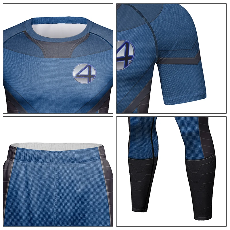 Фото Mannen Compressie Mma Boksen Rashguard Muay Thai Jiu Jitsu Kickboksen Trainingspak спортивный набор для бега фитнес-зал тренировки Kleding №5