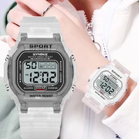 synoke new fashion transparent digital watch square women watches sports electronic wristwatch waterproof reloj mujer clock 2021