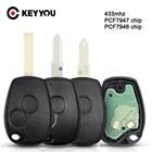 KEYYOU дистанционный Автомобильный ключ для Renault Duster Modus Clio 3 поддерживаемый DACIA Logan Sandero Kangoo 433 МГц PCF7946 PCF7947