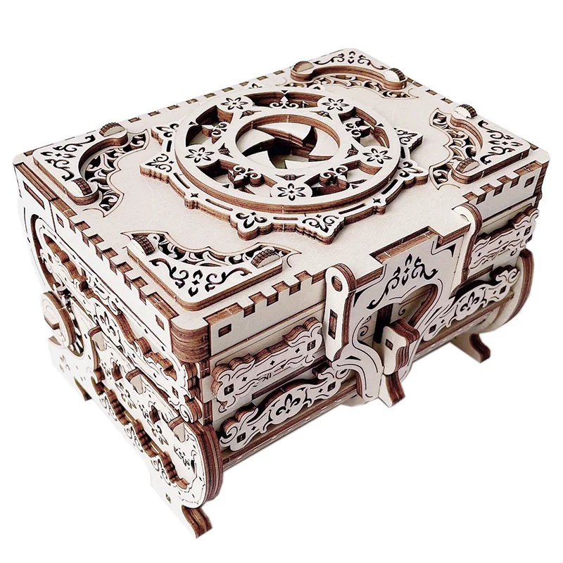 

Wooden Jewelry Box Storage Box Diy Creative Puzzle Design 3d Three-dimensional Model Music Box Classical Jewelry Box Ladies