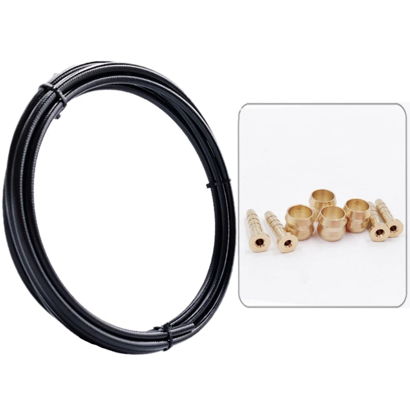 

Brake Hose+Brass Connection Insert Kit 2.5m Bike Hydraulic Disc Brake Tube Set for mt200 m315 m395 m6000