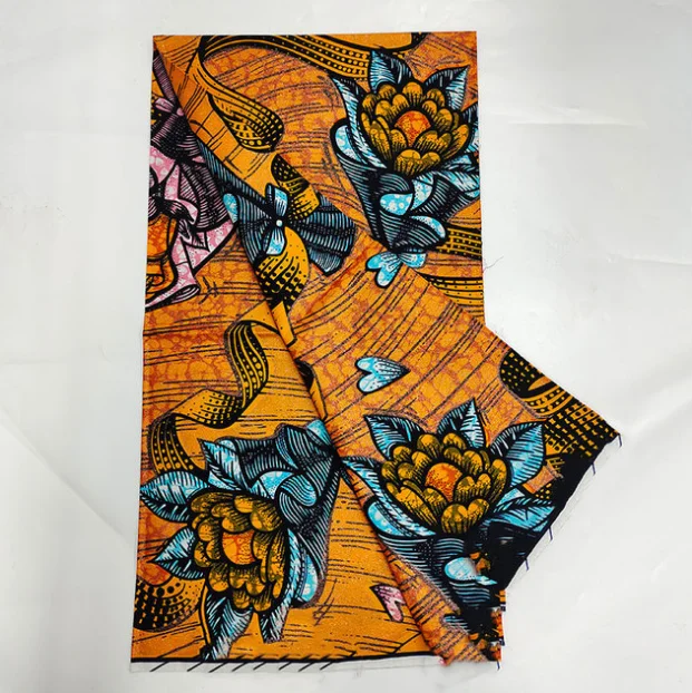 

Veritable Soft Grand Golden Wax Ankara Pagne Wax Prints Cotton Fabric For Sewing Real African Wax Fabric For Dress 6 Yards