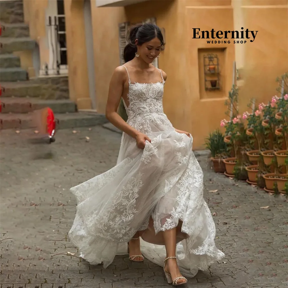 ТРАПЕЦИЕВИДНОЕ свадебное платье с вырезом лодочкой очаровательное кружевное до