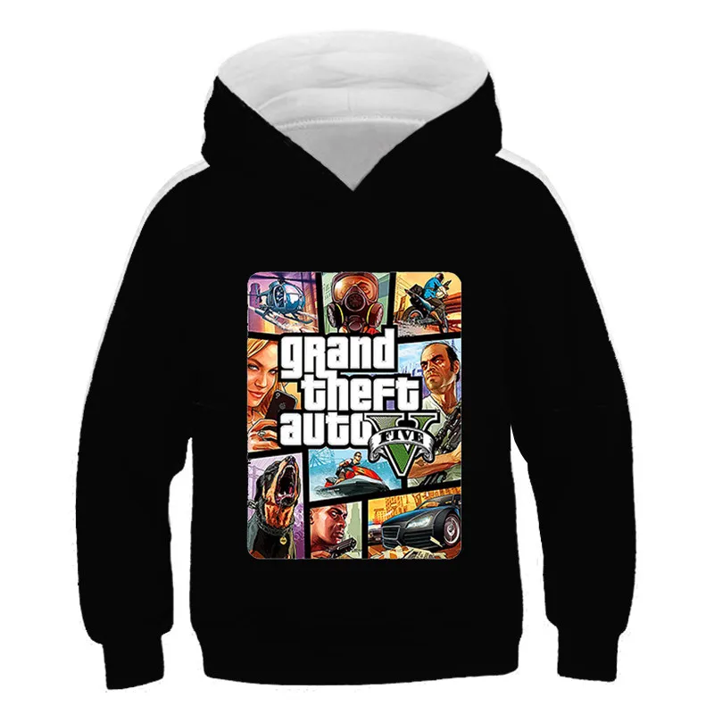Детские толстовки с капюшоном Grand Theft Auto Gta Осенний свитшот для подростков