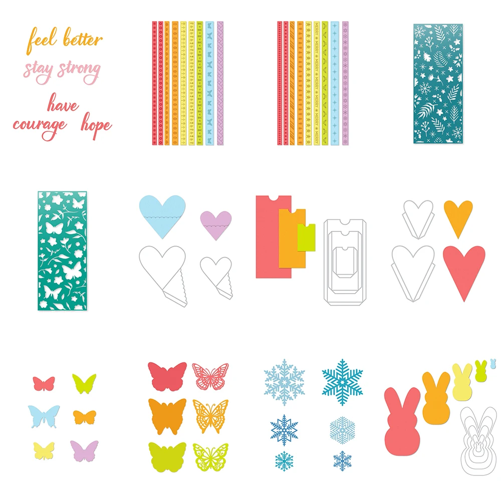 

New Heart Butterfly Metal Cutting Die No Clear Stamps For Diy Dies Scrapbooking Paper Card Embossing Decoration Craft Dies