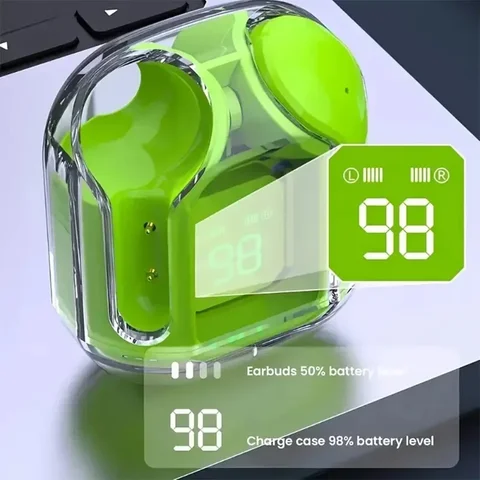 Беспроводные наушники, прозрачный дизайн зарядного устройства, гарнитура с сенсорным управлением, TWS-наушники, Hi-Fi стерео HD-наушники для звонков