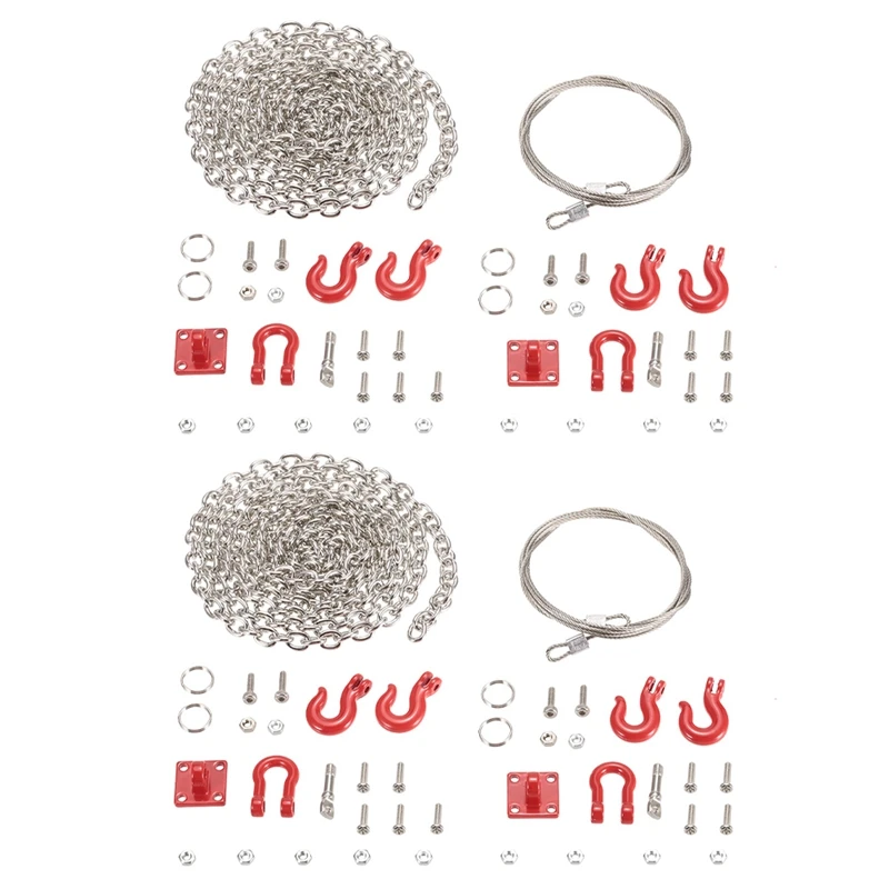 

2X RC Car Parts Metal Trailer Hook Tow Chain Shackle Bracket For Traxxas Trx4 Axial Scx10 Wraith D90 Tamiya