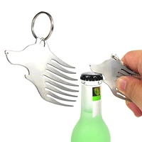 multi function bottle opener keychain durable stainless steel key chain belt buckle clip beer opener kitchen tool gift for party