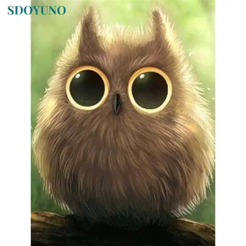 

SDOYUNO 5D Diamond Mosaic owl Rhinestones Diamond Painting Full Square Drill Embroidery Animal Living room decorating Artwork