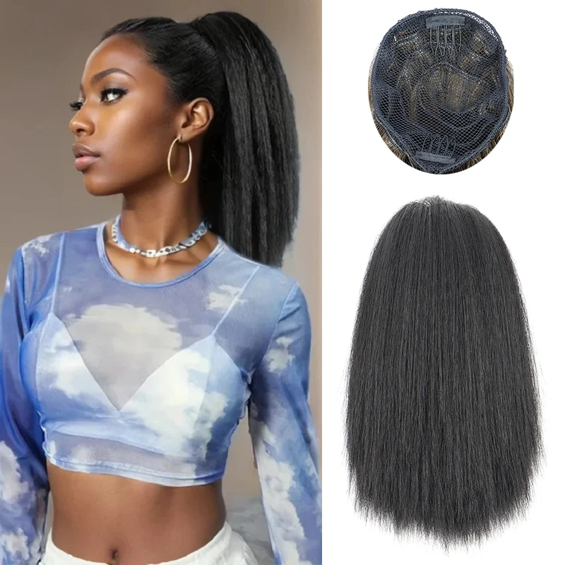 10-дюймовые Синтетические Кудрявые Прямые Волосы Для Наращивания Хвост С