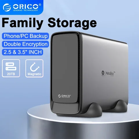 Внешний жесткий диск ORICO MetaBox, 3,5 дюйма, Type-C HDD, совместимый с ПК/настольным ПК/ноутбуком/Mac, удаленный доступ к сети хранения