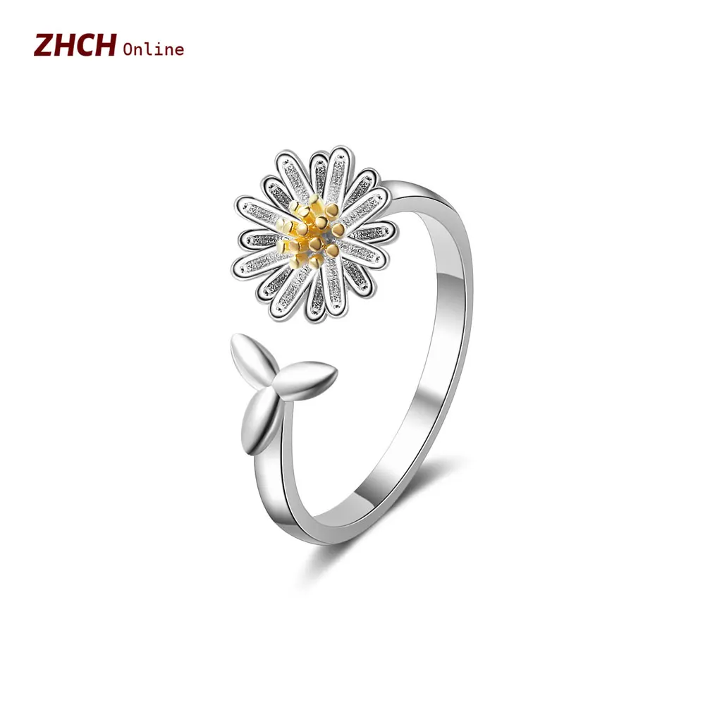

Aesthetic Daisy Ring For Women Vintage Opening Korean Fashion Finger Korean Fashion Rings ​Designer Jewelry Gift For Girlfriend