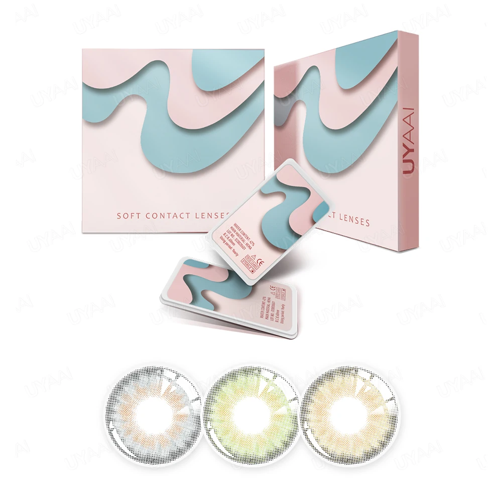 

UYAAI 1 пара цветных линз для учеников с бесплатной доставкой корейские линзы коричневые линзы 1 пара зеленые линзы для начинающих