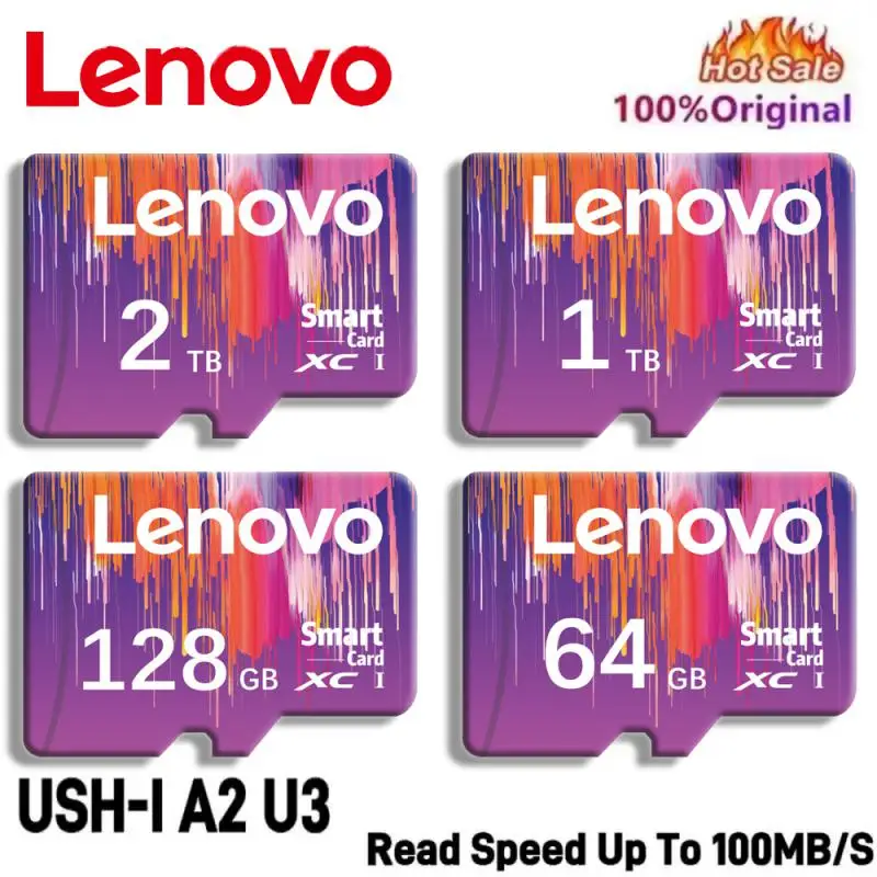 Lenovo 2 ТБ высокоскоростная карта памяти 128 ГБ Micro TF SD U3 V60 видеокарта флэш-карта для