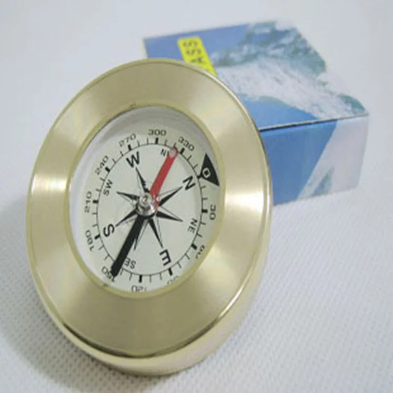 

Outdoor Mini Exquisite Hardcover Brass Copper Compass Navigation Camping Hiking Travel Emergency Survival Tools