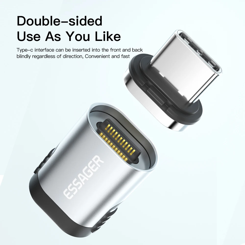 Магнитный адаптер Essager 100 Вт 24 контакта USB Type C PD 3 0 кабель быстрой зарядки