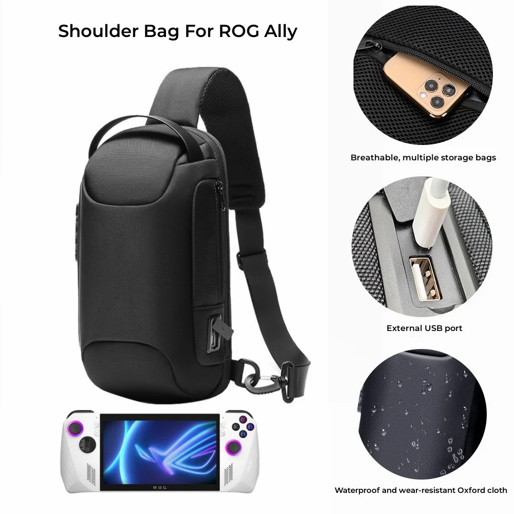 

Portable Shockproof Carrying Bag For Asus ROG Ally Crossbody Shoulder Chest Backpack with Pockets Fit Storage Bag Accessories