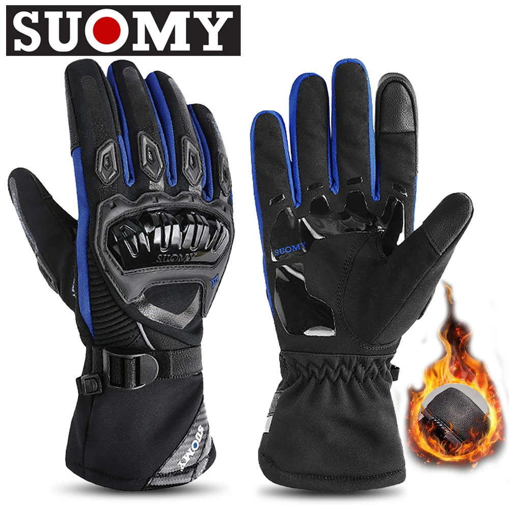 

SUOMY новые обновленные водонепроницаемые мотоциклетные перчатки, зимние теплые защитные перчатки с сенсорным экраном, уличные перчатки для езды на мотоцикле, снежные лыжи
