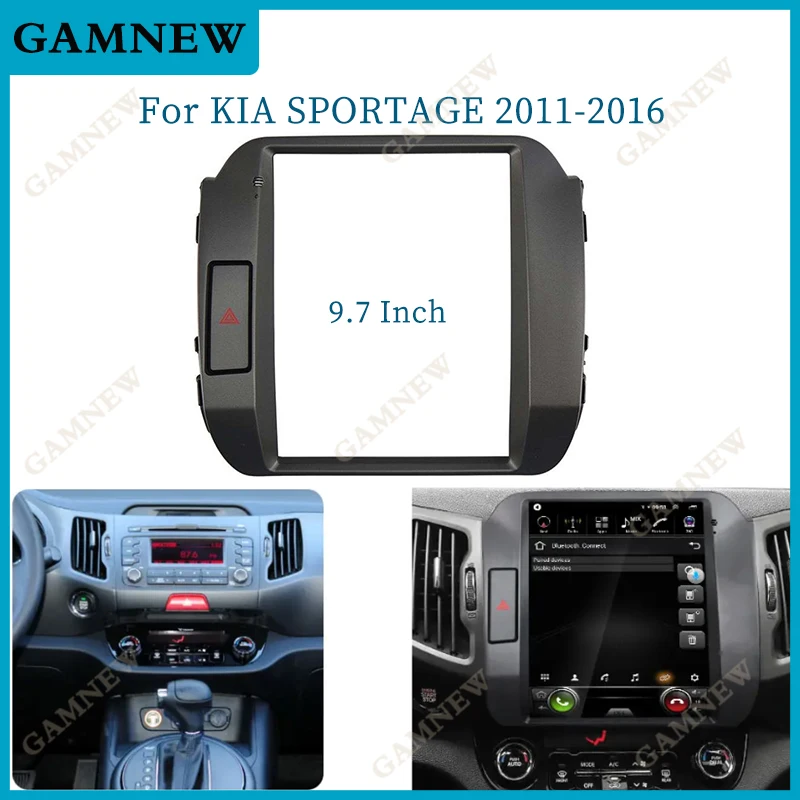 

Автомобильный радиоприемник 9,7 дюйма, 2 Din, облицовка для KIA SPORTAGE 2011-2016, мультимедийная рамка в стиле Tesla, видеоплеер, навигация, DVD-панель, отделка