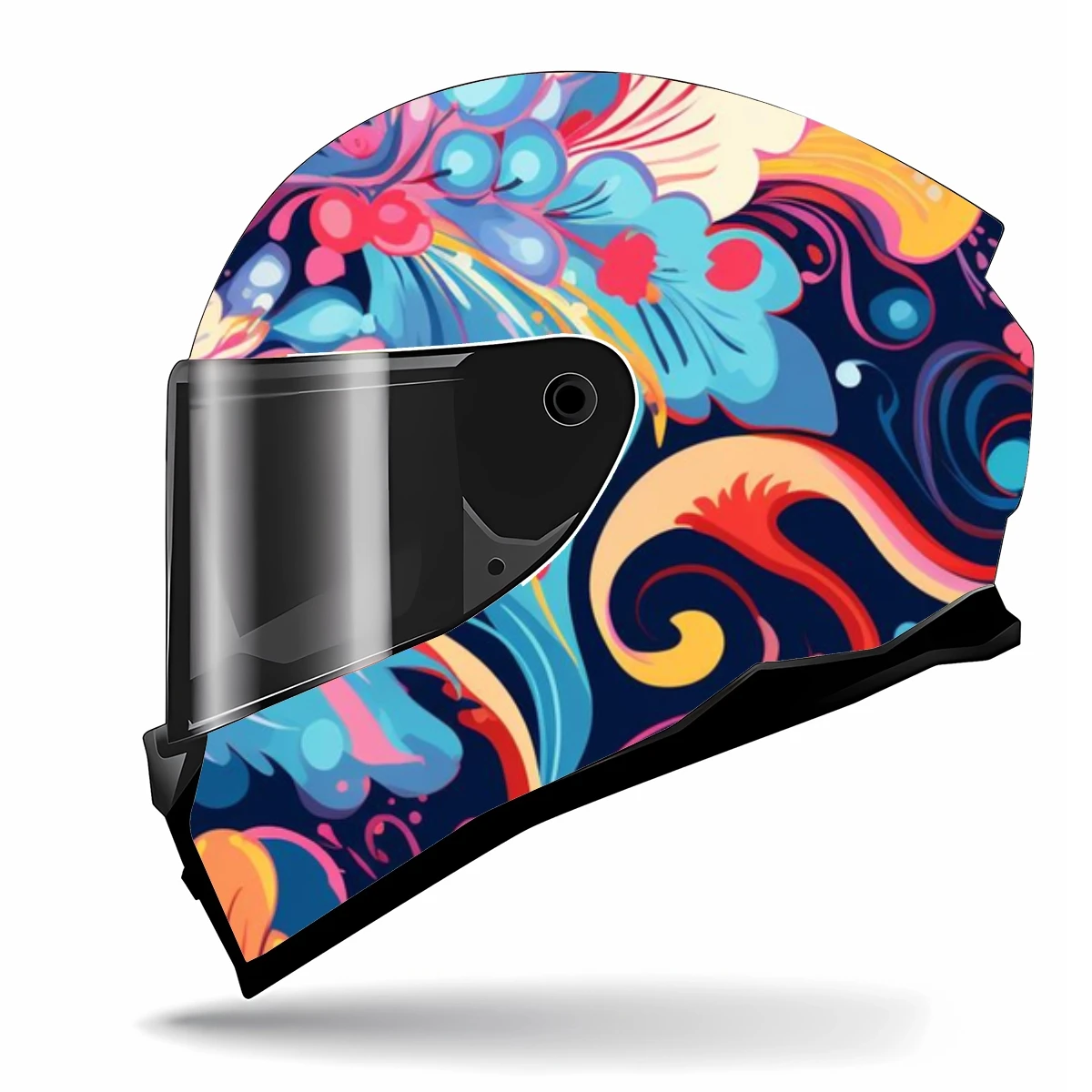Многоцветная абстрактная Цветочная полная наклейка на шлем мотоциклетный