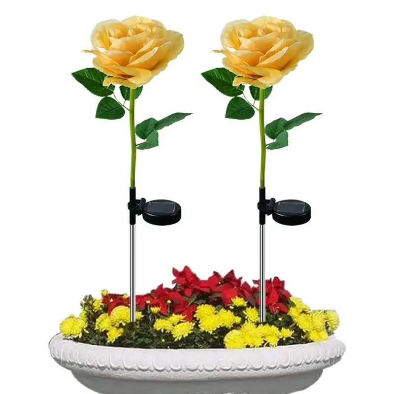 

Solar Garden Roses Flower Lights Solar Roses Flowers Lights Outdoor Garden Waterproof Solar-powered Roses Lights For Yard Patio