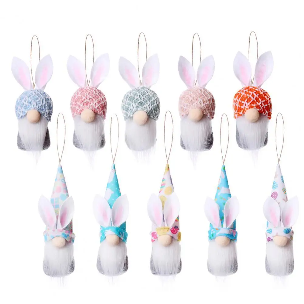 

5Pcs Easter Pendants Compact Cartoon Fabric Lovely Small Faceless Elf Dolls Holiday Supplies