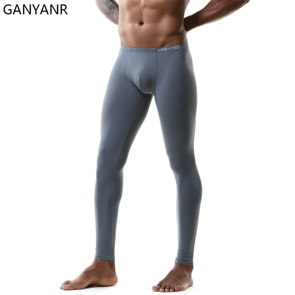 GANYANR Compression Pants Running Tights Men Gym Sportswear Leggings Fitness Sport Basketball Sexy Yoga Workout Training Long